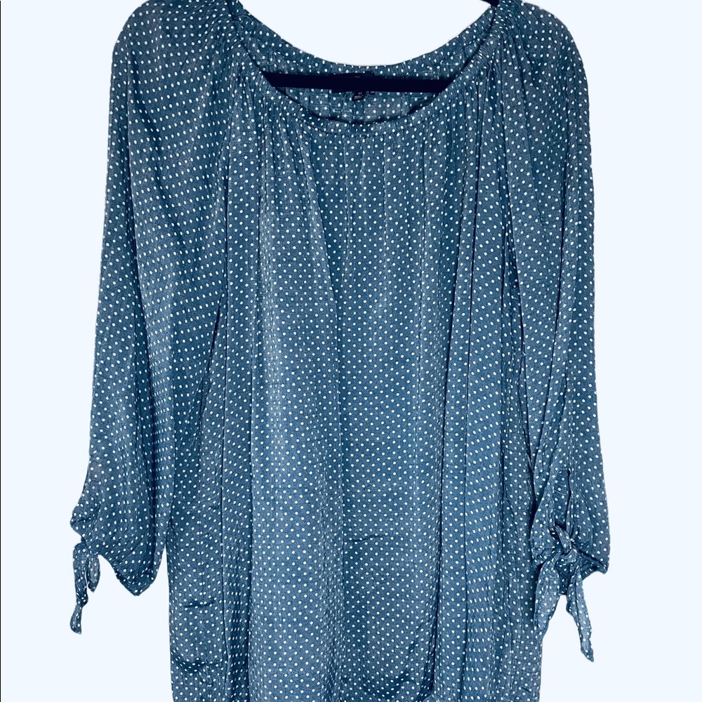 Fred David Polka Dot Relaxed fit blouse size XL